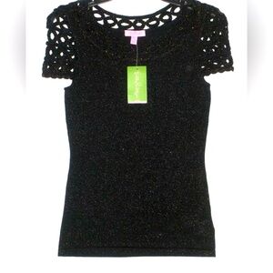 NWT LILLY PULITZER STUNNING KATHLEEN EMBELLISHED SWEATER METALLIC & RHINESTONES